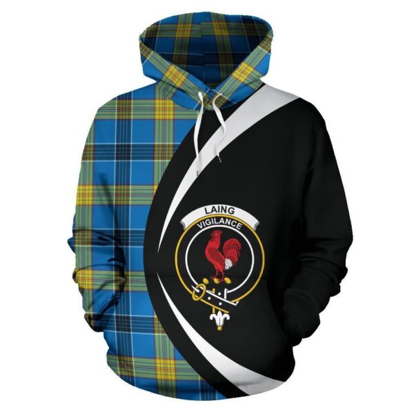 Laing Clan Hoodie, Scottish Tartan Laing Clans Hoodie Circle Style