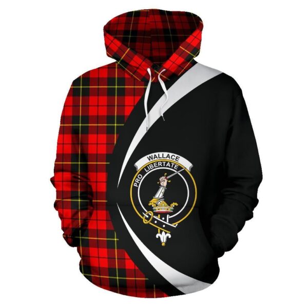 Wallace Hunting - Red Clan Hoodie, Scottish Tartan Wallace Hunting - Red Clans Hoodie Circle Style