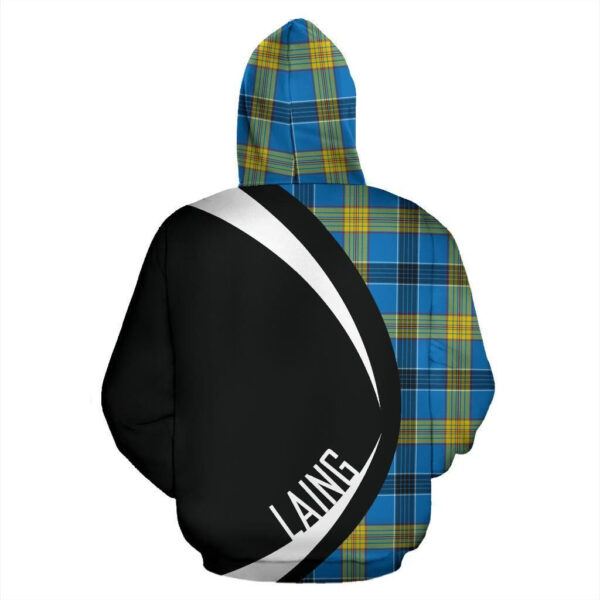 Laing Clan Hoodie, Scottish Tartan Laing Clans Hoodie Circle Style - Image 2