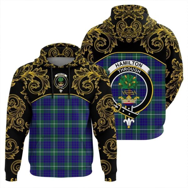 Hamilton Hunting Modern Clan Hoodie, Scottish Tartan Hamilton Hunting Modern Clans Hoodie Empire Style