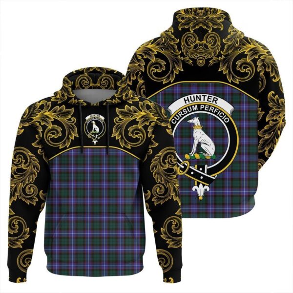 Hunter Modern Clan Hoodie, Scottish Tartan Hunter Modern Clans Hoodie Empire Style