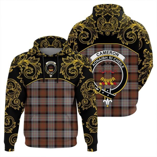 Cameron of Erracht Weathered Clan Hoodie, Scottish Tartan Cameron of Erracht Weathered Clans Hoodie Empire Style