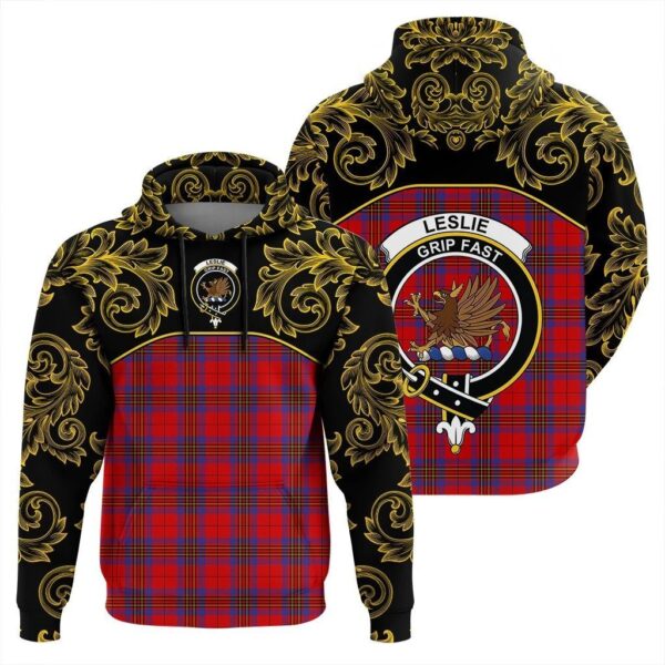 Leslie Modern Clan Hoodie, Scottish Tartan Leslie Modern Clans Hoodie Empire Style