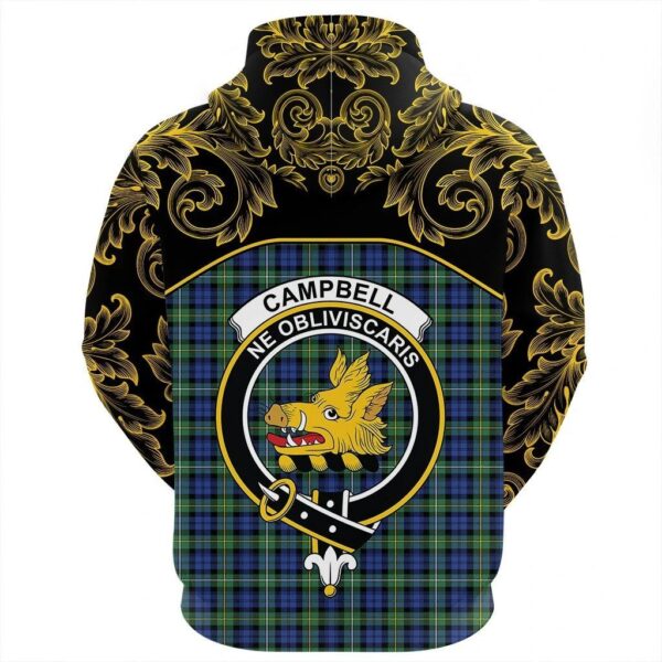 Campbell Argyll Ancient Clan Hoodie, Scottish Tartan Campbell Argyll Ancient Clans Hoodie Empire Style - Image 3