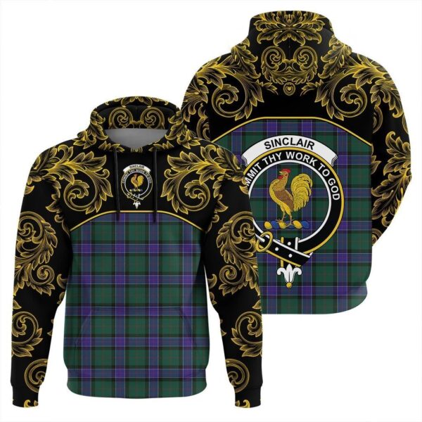 Sinclair Hunting Modern Clan Hoodie, Scottish Tartan Sinclair Hunting Modern Clans Hoodie Empire Style