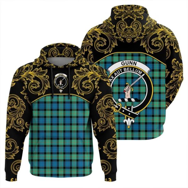 Gunn Ancient Clan Hoodie, Scottish Tartan Gunn Ancient Clans Hoodie Empire Style