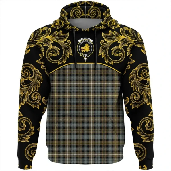 Campbell Argyll Weathered Clan Hoodie, Scottish Tartan Campbell Argyll Weathered Clans Hoodie Empire Style - Image 2