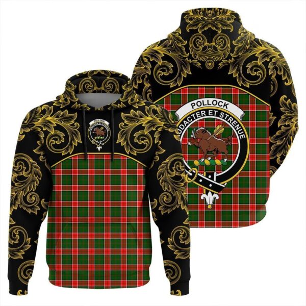 Pollock Modern Clan Hoodie, Scottish Tartan Pollock Modern Clans Hoodie Empire Style