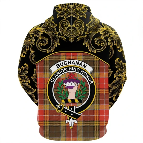 Buchanan Old Set Weathered Clan Hoodie, Scottish Tartan Buchanan Old Set Weathered Clans Hoodie Empire Style - Image 3