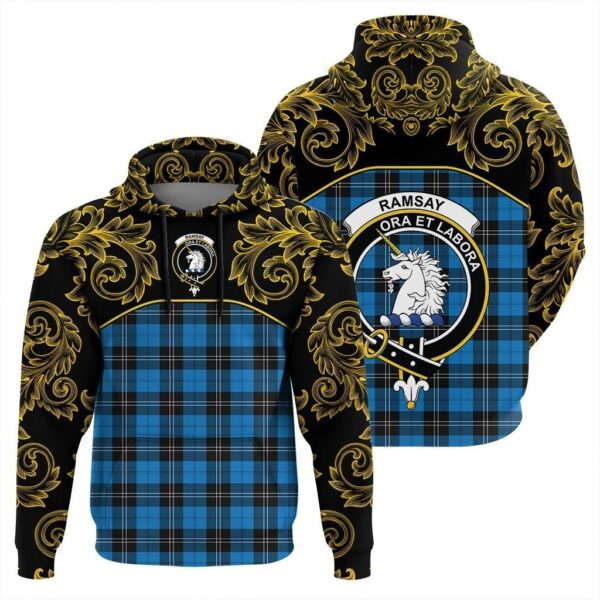 Ramsay Blue Ancient Clan Hoodie, Scottish Tartan Ramsay Blue Ancient Clans Hoodie Empire Style