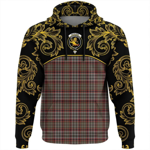 Nicolson Hunting Weathered Clan Hoodie, Scottish Tartan Nicolson Hunting Weathered Clans Hoodie Empire Style - Image 2