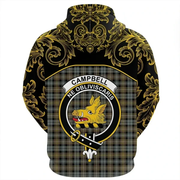 Campbell Argyll Weathered Clan Hoodie, Scottish Tartan Campbell Argyll Weathered Clans Hoodie Empire Style - Image 3