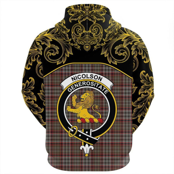 Nicolson Hunting Weathered Clan Hoodie, Scottish Tartan Nicolson Hunting Weathered Clans Hoodie Empire Style - Image 3