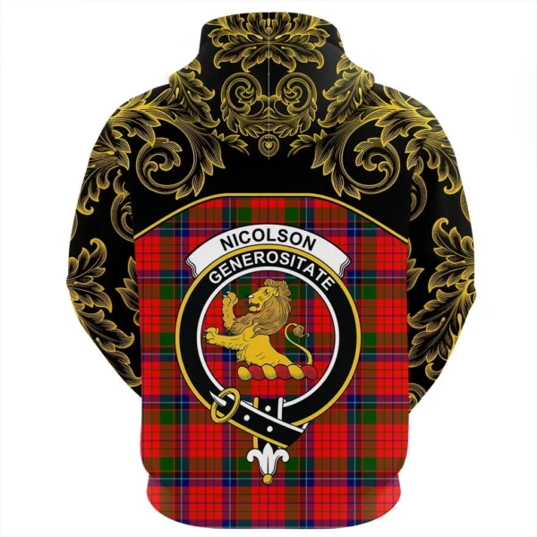 Nicolson Modern Clan Hoodie, Scottish Tartan Nicolson Modern Clans Hoodie Empire Style - Image 3