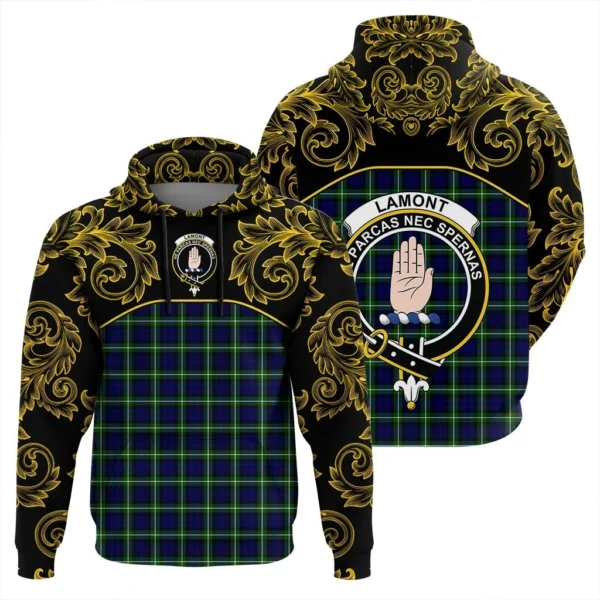 Lamont Modern Clan Hoodie, Scottish Tartan Lamont Modern Clans Hoodie Empire Style