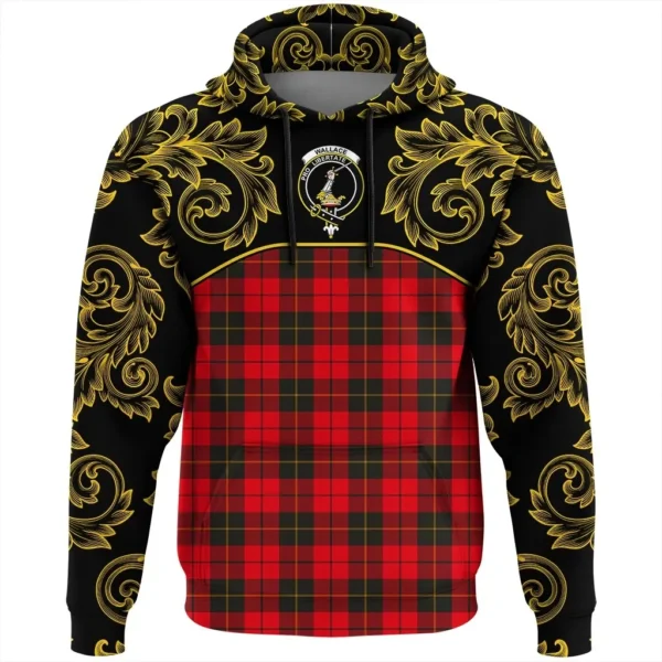 Wallace Weathered Clan Hoodie, Scottish Tartan Wallace Weathered Clans Hoodie Empire Style - Image 2