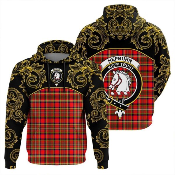 Hepburn Clan Hoodie, Scottish Tartan Hepburn Clans Hoodie Empire Style