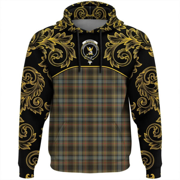 Stewart Hunting Weathered Clan Hoodie, Scottish Tartan Stewart Hunting Weathered Clans Hoodie Empire Style - Image 2