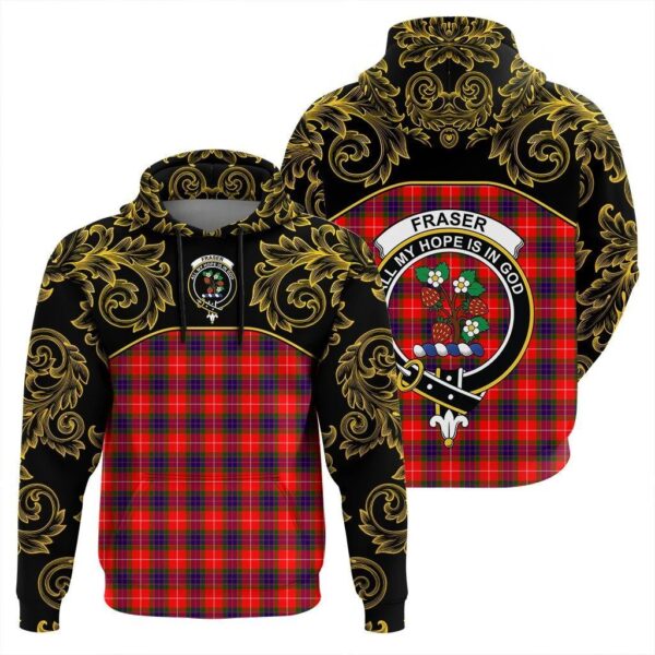 Fraser Modern Clan Hoodie, Scottish Tartan Fraser Modern Clans Hoodie Empire Style