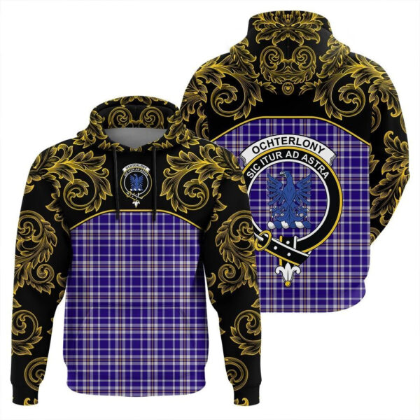 Ochterlony Clan Hoodie, Scottish Tartan Ochterlony Clans Hoodie Empire Style