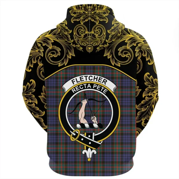 Fletcher of Dunans Clan Hoodie, Scottish Tartan Fletcher of Dunans Clans Hoodie Empire Style - Image 3