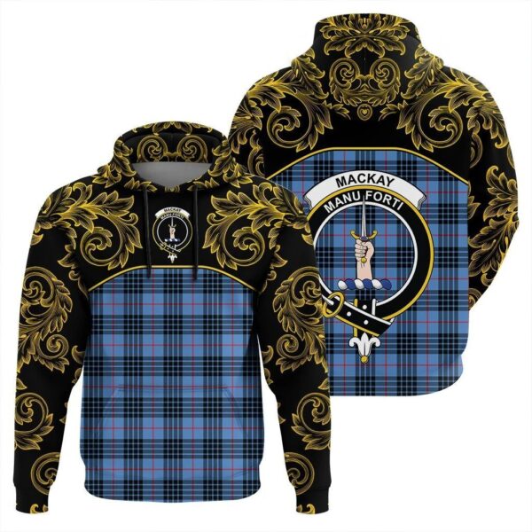 MacKay Blue Clan Hoodie, Scottish Tartan MacKay Blue Clans Hoodie Empire Style