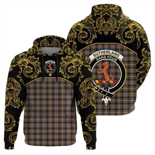 Sutherland Weathered Clan Hoodie, Scottish Tartan Sutherland Weathered Clans Hoodie Empire Style