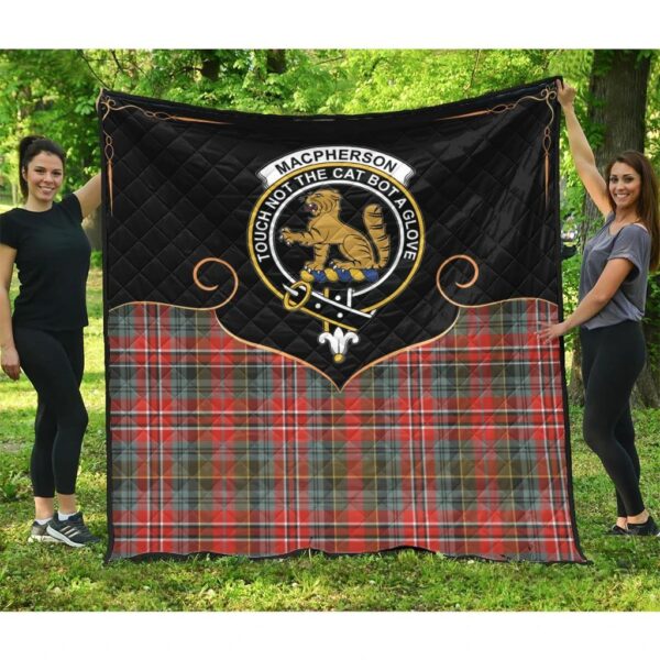 MacPherson Weathered Clan Quilt, Scottish Tartan MacPherson Weathered Clans Premium Quilt Cherish Style - Image 3