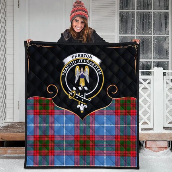 Preston Clan Quilt, Scottish Tartan Preston Clans Premium Quilt Cherish Style