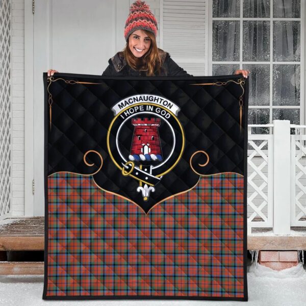 MacNaughton Ancient Clan Quilt, Scottish Tartan MacNaughton Ancient Clans Premium Quilt Cherish Style