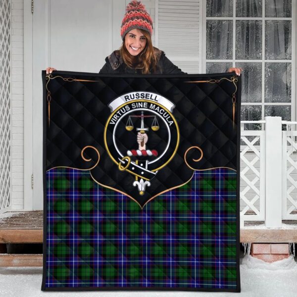 Russell Modern Clan Quilt, Scottish Tartan Russell Modern Clans Premium Quilt Cherish Style