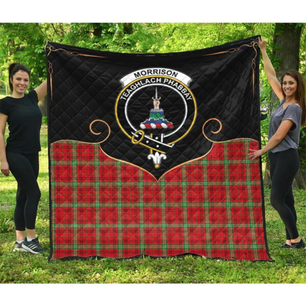 Morrison Red Modern Clan Quilt, Scottish Tartan Morrison Red Modern Clans Premium Quilt Cherish Style - Image 3