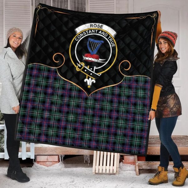 Rose Hunting Modern Clan Quilt, Scottish Tartan Rose Hunting Modern Clans Premium Quilt Cherish Style - Image 2