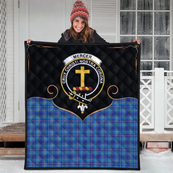 Mercer Modern Clan Quilt, Scottish Tartan Mercer Modern Clans Premium Quilt Cherish Style