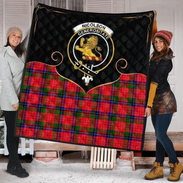 Nicolson Modern Clan Quilt, Scottish Tartan Nicolson Modern Clans Premium Quilt Cherish Style - Image 2