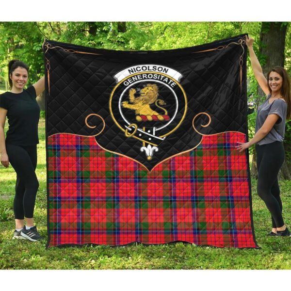 Nicolson Modern Clan Quilt, Scottish Tartan Nicolson Modern Clans Premium Quilt Cherish Style - Image 3