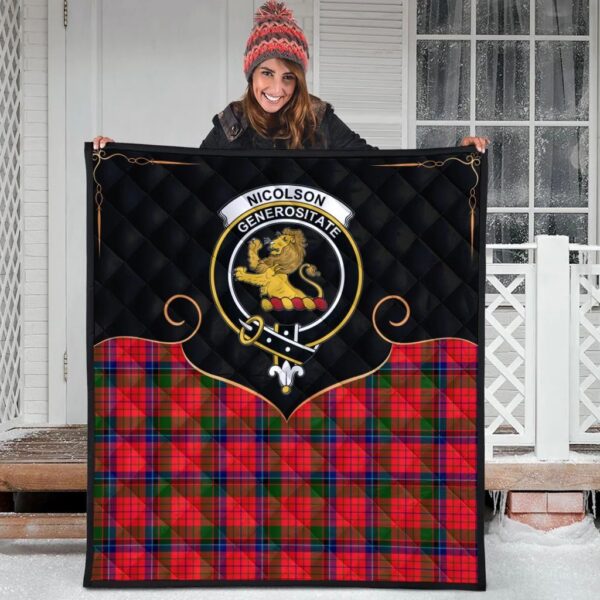 Nicolson Modern Clan Quilt, Scottish Tartan Nicolson Modern Clans Premium Quilt Cherish Style