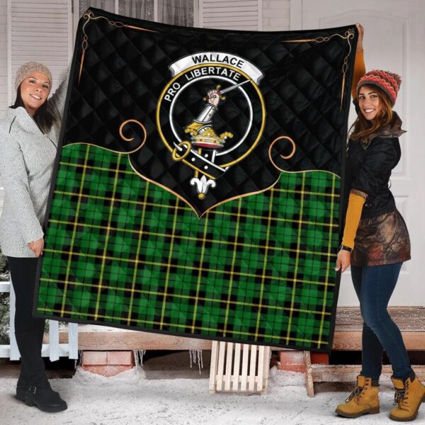 Wallace Hunting Green Clan Quilt, Scottish Tartan Wallace Hunting Green Clans Premium Quilt Cherish Style - Image 2