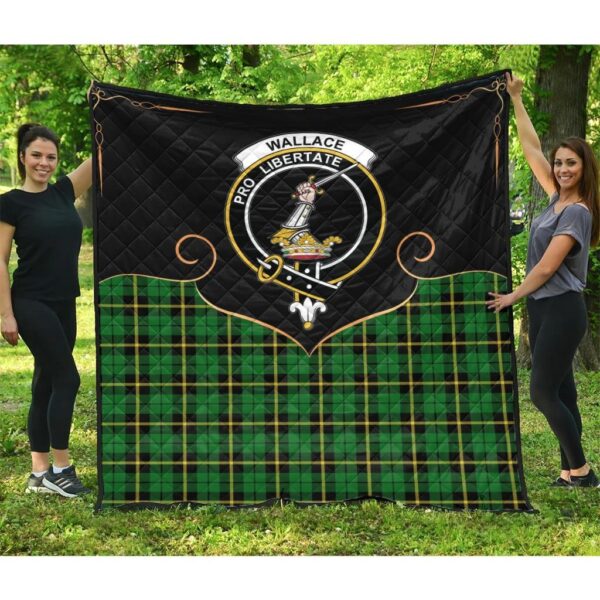 Wallace Hunting Green Clan Quilt, Scottish Tartan Wallace Hunting Green Clans Premium Quilt Cherish Style - Image 3