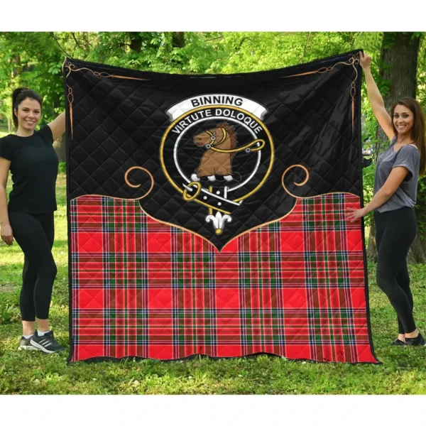 Binning Clan Quilt, Scottish Tartan Binning Clans Premium Quilt Cherish Style - Image 3