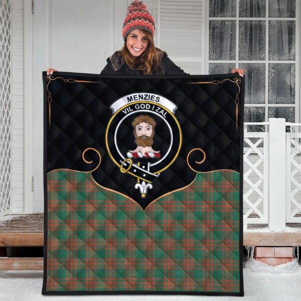 Menzies Green Ancient Clan Quilt, Scottish Tartan Menzies Green Ancient Clans Premium Quilt Cherish Style