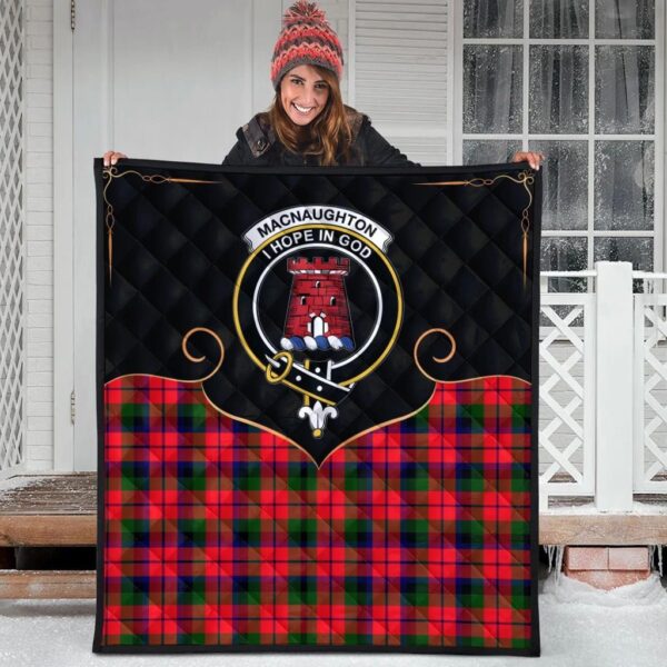 MacNaughton Modern Clan Quilt, Scottish Tartan MacNaughton Modern Clans Premium Quilt Cherish Style