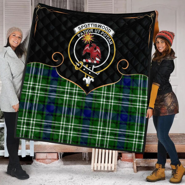 Spottiswood Clan Quilt, Scottish Tartan Spottiswood Clans Premium Quilt Cherish Style - Image 2