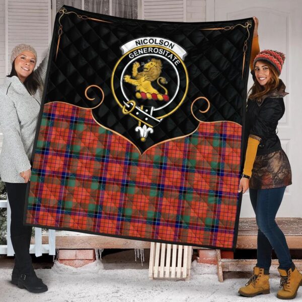 Nicolson Ancient Clan Quilt, Scottish Tartan Nicolson Ancient Clans Premium Quilt Cherish Style - Image 2