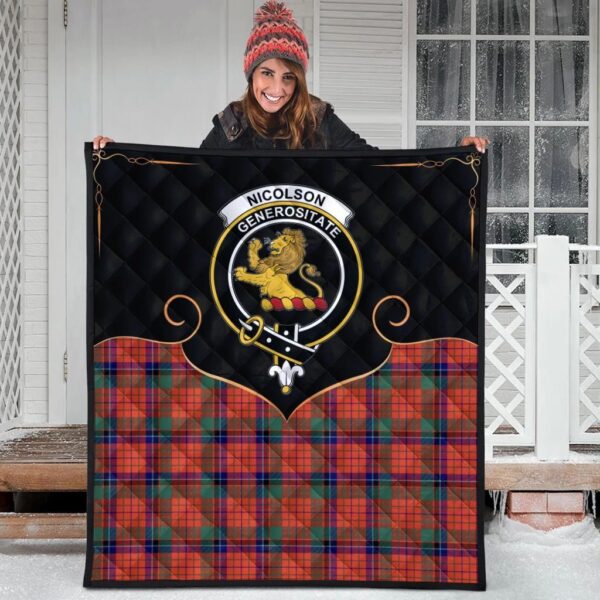 Nicolson Ancient Clan Quilt, Scottish Tartan Nicolson Ancient Clans Premium Quilt Cherish Style