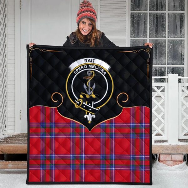 Rait Clan Quilt, Scottish Tartan Rait Clans Premium Quilt Cherish Style