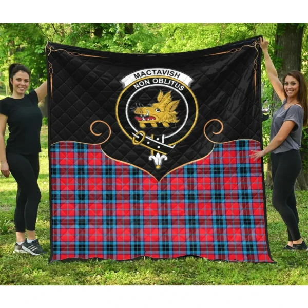 MacTavish Modern Clan Quilt, Scottish Tartan MacTavish Modern Clans Premium Quilt Cherish Style - Image 3