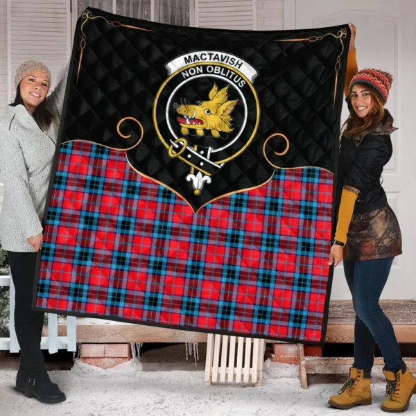 MacTavish Modern Clan Quilt, Scottish Tartan MacTavish Modern Clans Premium Quilt Cherish Style - Image 2