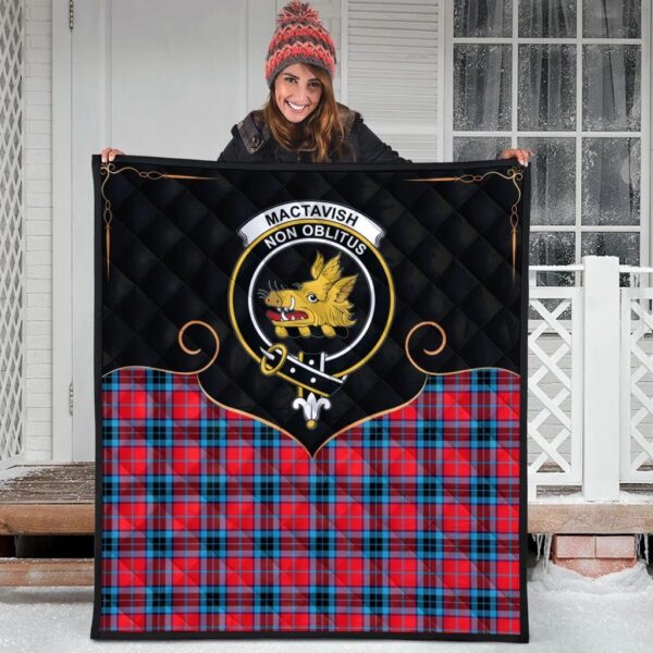 MacTavish Modern Clan Quilt, Scottish Tartan MacTavish Modern Clans Premium Quilt Cherish Style