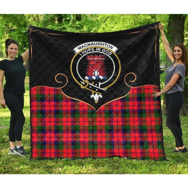 MacNaughton Modern Clan Quilt, Scottish Tartan MacNaughton Modern Clans Premium Quilt Cherish Style - Image 3